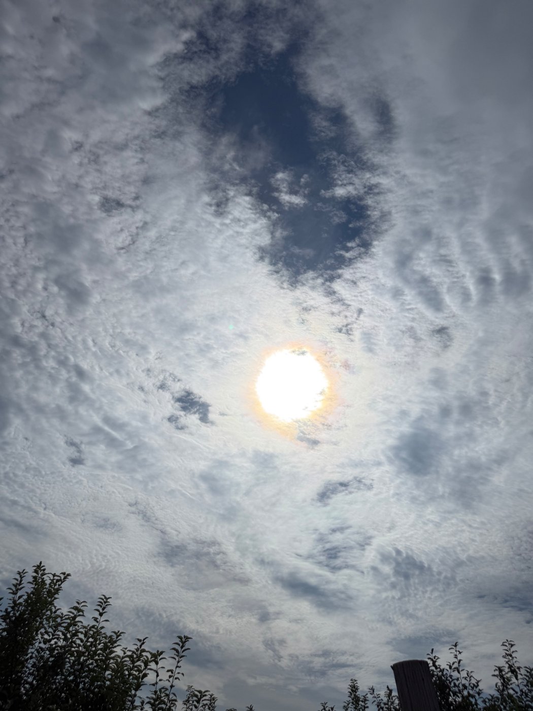 Sun breaking through a sky of clouds, photo by Nicholas J. Tropiano